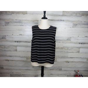 Vince camuto L Large shell tank stripe black